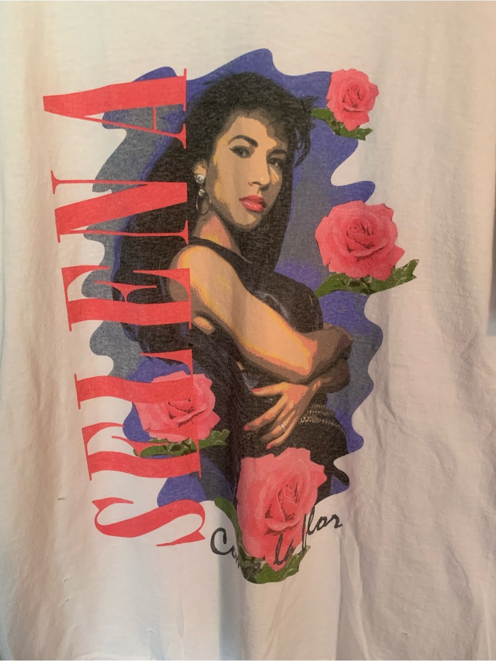 Junk Food Clothing distressed Selena com la flor tshirt Medium, NWT - Picture 3 of 5